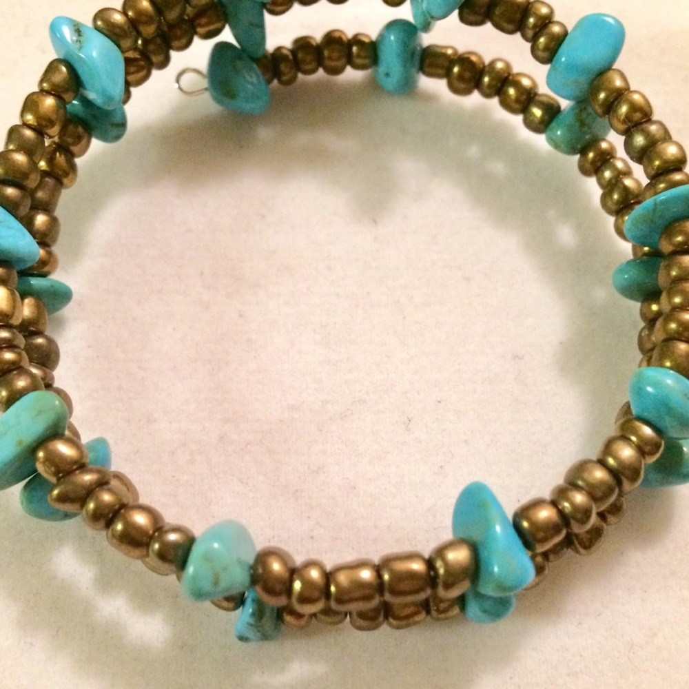 Two bangle gemstone wrap bracelet